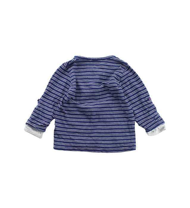 A Blue Long Sleeve Tops from Purebaby in size 12-18M for boy. (Back View)