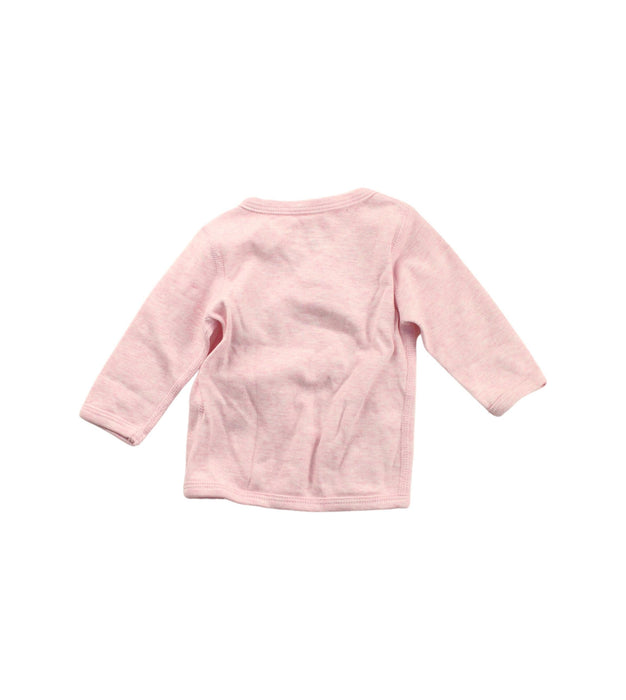 A Pink Long Sleeve Tops from CIGOGNE Bébé in size 0-3M for girl. (Back View)
