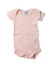 A Pink Short Sleeve Bodysuits from Petit Bateau in size 0-3M for girl. (Front View)