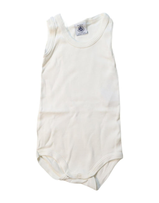 A White Sleeveless Bodysuits from Petit Bateau in size 0-3M for neutral. (Front View)