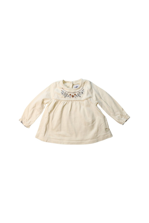 A Ivory Long Sleeve Tops from Petit Bateau in size 3-6M for girl. (Front View)