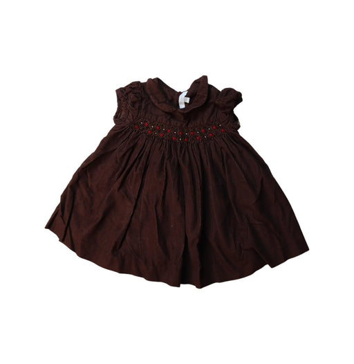 A Brown Short Sleeve Dresses from Jacadi in size 0-3M for girl. (Front View)