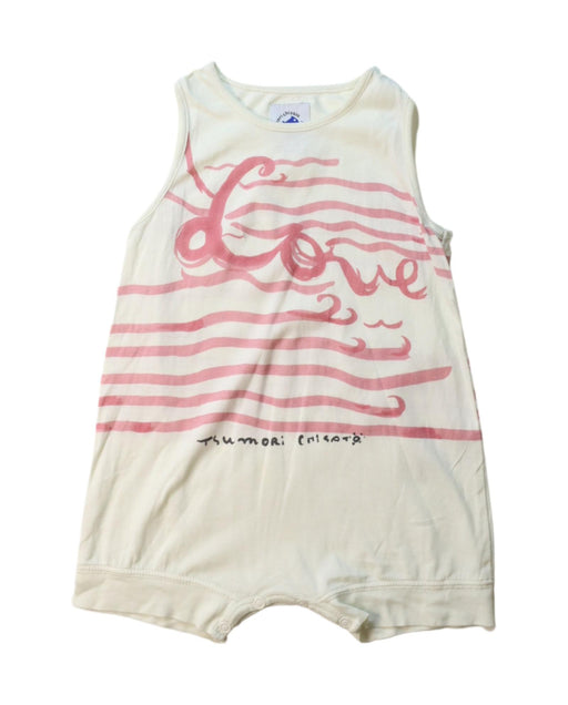 A Pink Sleeveless Rompers from Petit Bateau in size 6-12M for girl. (Front View)