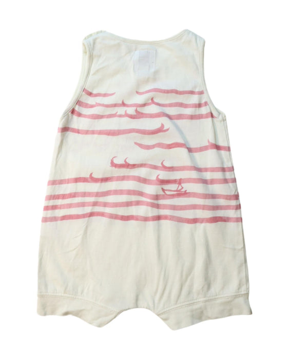 A Pink Sleeveless Rompers from Petit Bateau in size 6-12M for girl. (Back View)