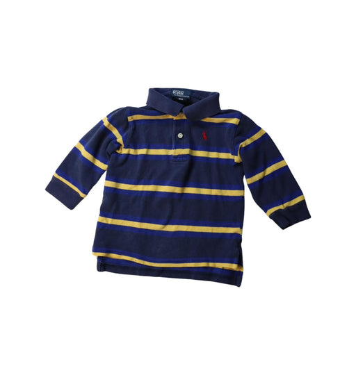 A Blue Long Sleeve Polos from Polo Ralph Lauren in size 12-18M for boy. (Front View)