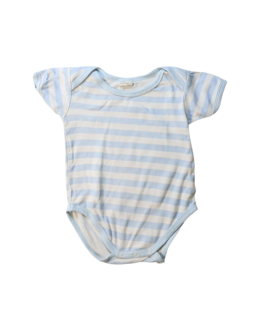 A Blue Short Sleeve Bodysuits from Organic Natural Charm in size O/S for neutral. (Front View)