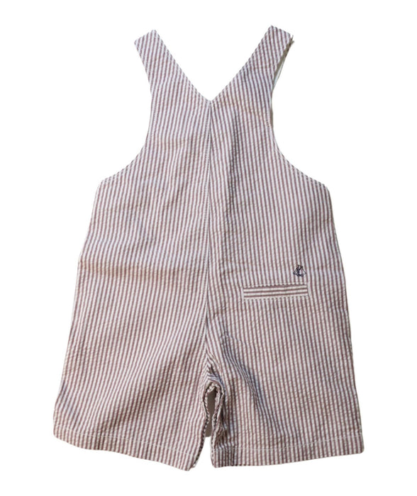 A Brown Overall Shorts from Petit Bateau in size 12-18M for girl. (Back View)