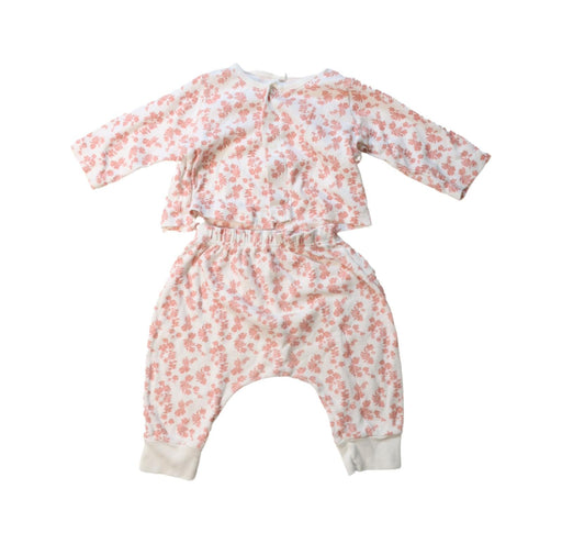 A Pink Pyjama Sets from Petit Bateau in size 0-3M for girl. (Front View)