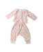 A Pink Pyjama Sets from Petit Bateau in size 0-3M for girl. (Back View)
