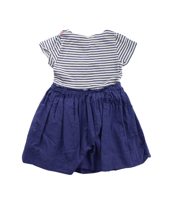 A Blue Short Sleeve Dresses from Boden in size 3T for girl. (Back View)