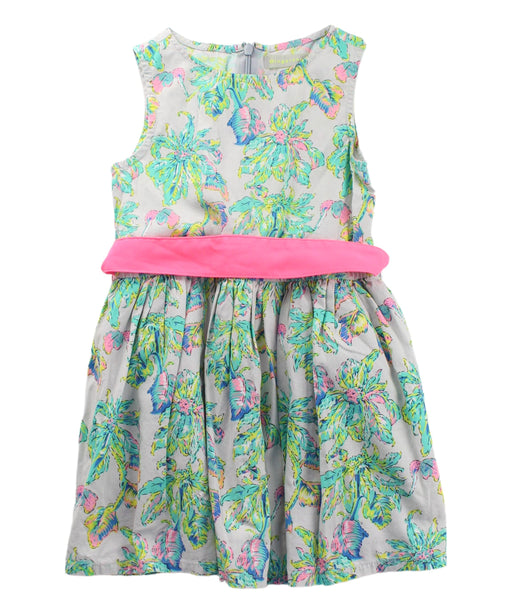 A Green Sleeveless Dresses from Gingersnaps in size 4T for girl. (Front View)