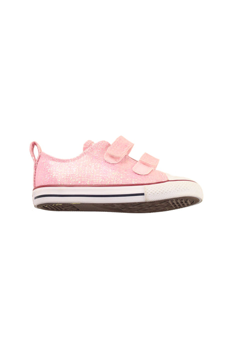 A Pink Sneakers from Converse in size 3T for girl. (Front View)