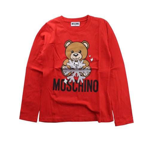 A Red Long Sleeve T Shirts from Moschino in size 10Y for boy. (Front View)