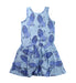 A Blue Sleeveless Dresses from Mini Rodini in size 7Y for girl. (Back View)