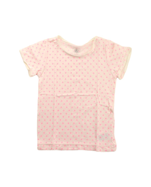 A White Short Sleeve T Shirts from Petit Bateau in size 5T for girl. (Front View)