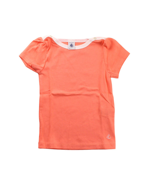 A Orange Short Sleeve Tops from Petit Bateau in size 5T for girl. (Front View)