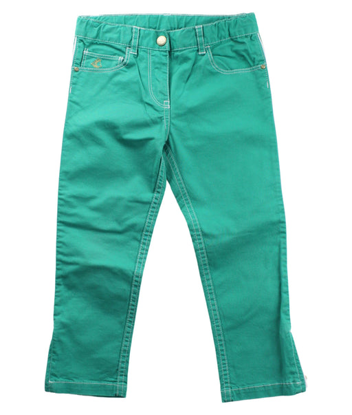 A Green Casual Pants from Petit Bateau in size 5T for boy. (Front View)