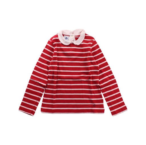 A Red Long Sleeve Tops from Petit Bateau in size 5T for girl. (Front View)