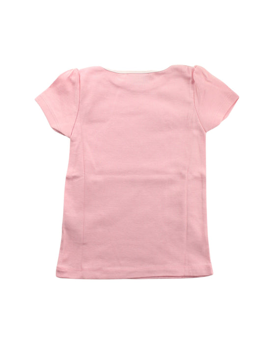 A Pink Short Sleeve Tops from Petit Bateau in size 5T for girl. (Back View)