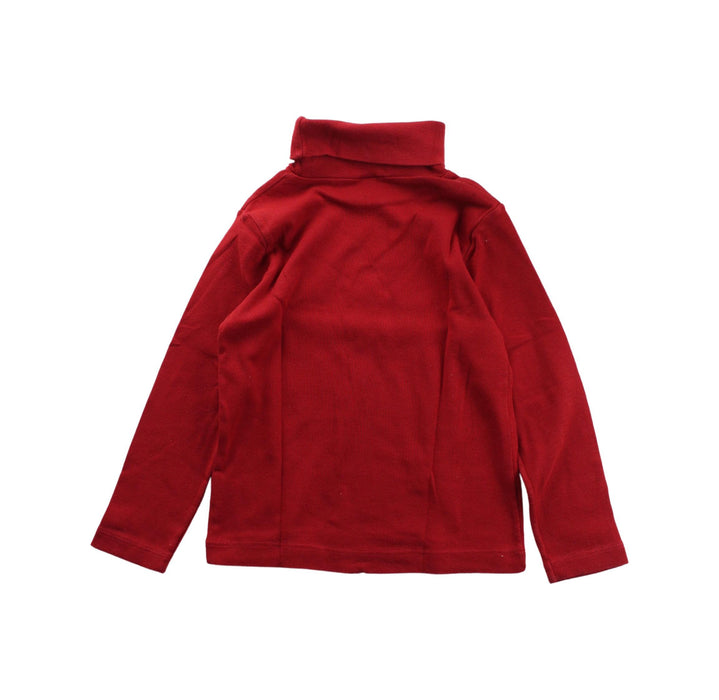 A Red Long Sleeve Tops from Petit Bateau in size 4T for girl. (Back View)