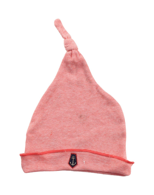 A Red Winter Hats from Petit Bateau in size 0-3M for boy. (Front View)