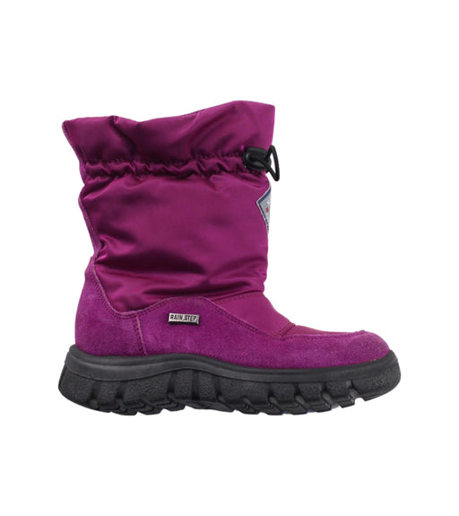 A Purple Winter Boots from Naturino in size 5T for girl. (Front View)