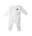 A White Onesies from Burberry in size 3-6M for neutral. (Front View)