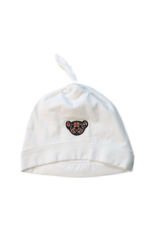 A White Beanies from Burberry in size 6-12M for neutral. (Front View)
