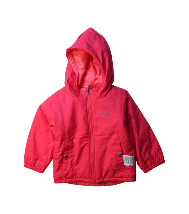 A Pink Puffer/Quilted Jackets from Columbia in size 2T for girl. (Back View)