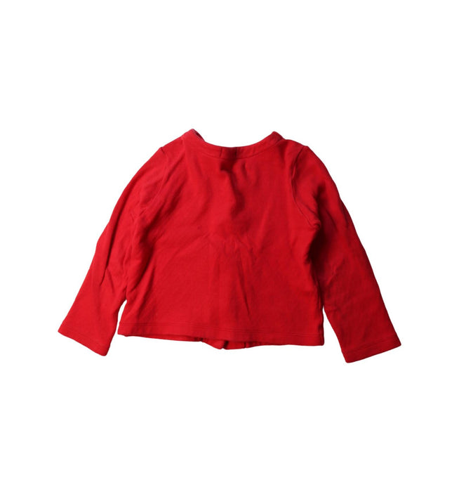 A Red Cardigans from Miki House in size 5T for girl. (Back View)