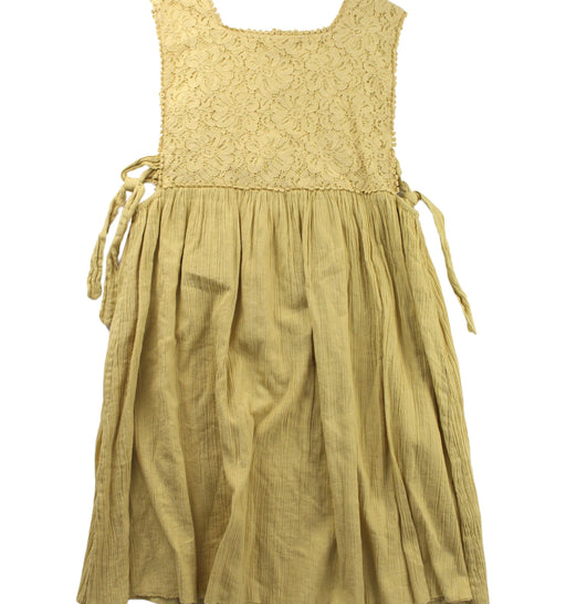 A Yellow Sleeveless Dresses from Louise Misha in size 12Y for girl. (Front View)