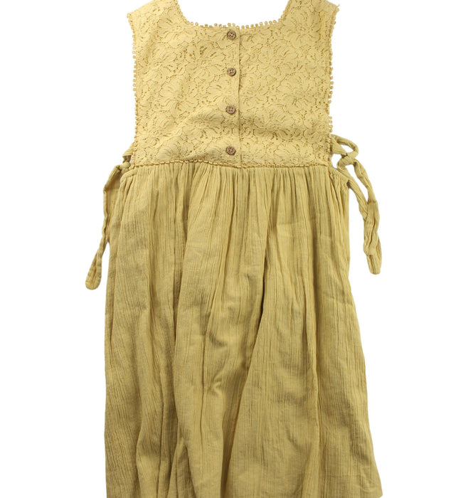 A Yellow Sleeveless Dresses from Louise Misha in size 12Y for girl. (Back View)