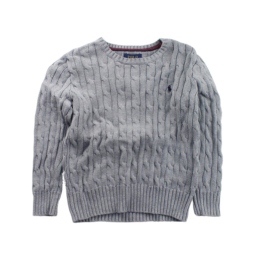 A Grey Knit Sweaters from Polo Ralph Lauren in size 6T for boy. (Front View)