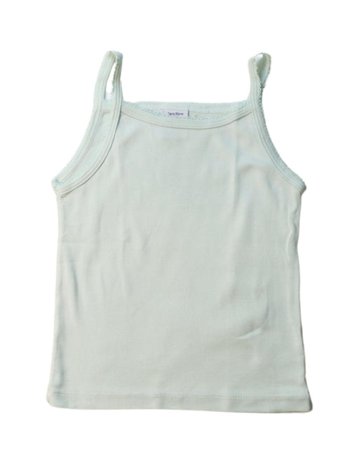 A Green Sleeveless T Shirts from Petit Bateau in size 2T for girl. (Front View)