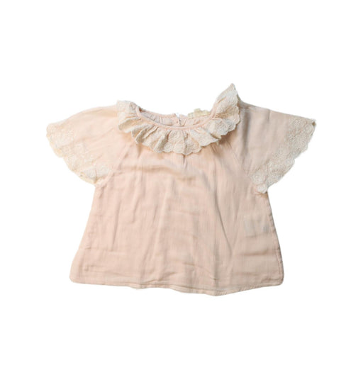 A Beige Short Sleeve Tops from Louise Misha in size 3T for girl. (Front View)