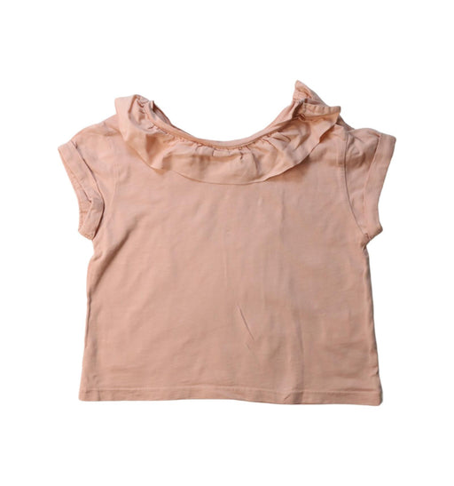 A Peach Short Sleeve Tops from Emile et Ida in size 3T for girl. (Front View)