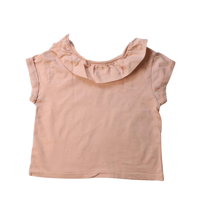 A Peach Short Sleeve Tops from Emile et Ida in size 3T for girl. (Back View)