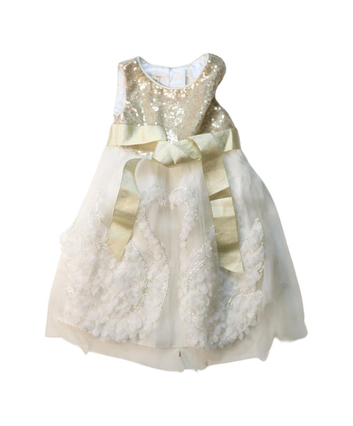 A White Sleeveless Dresses from Monsoon in size 3-6M for girl. (Front View)