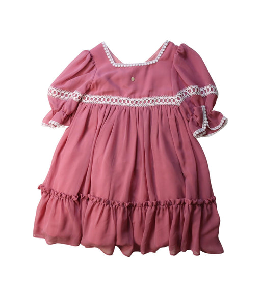 A White Short Sleeve Dresses from Patachou in size 6T for girl. (Front View)