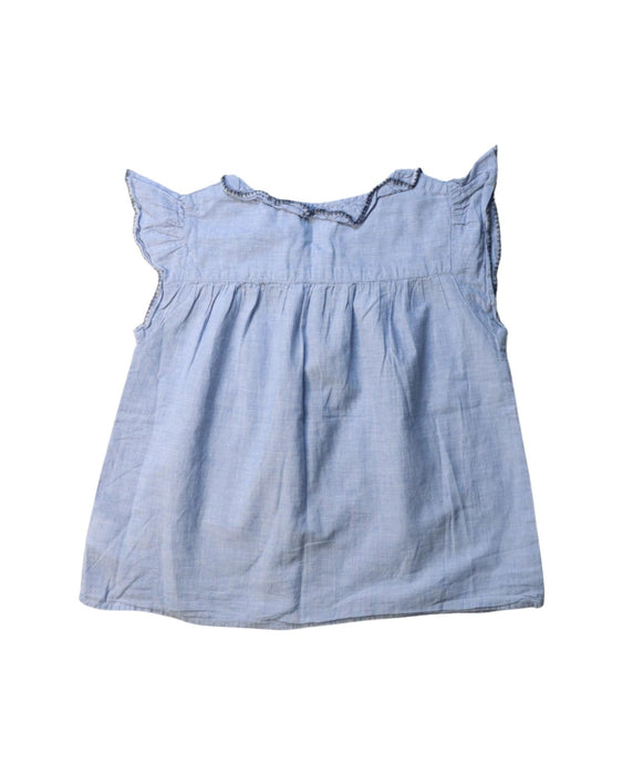 A Blue Short Sleeve Tops from Cyrillus in size 6T for girl. (Back View)