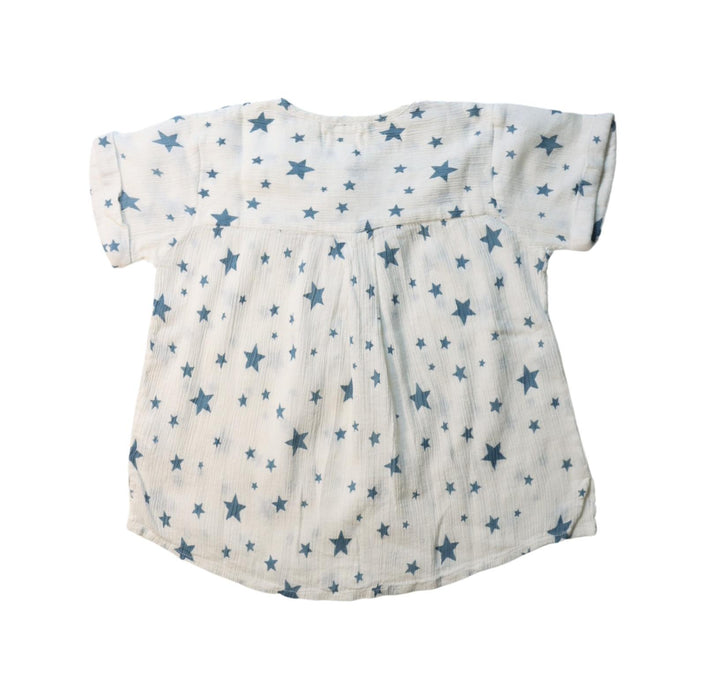 A Blue Short Sleeve Tops from Louis Louise in size 6T for girl. (Back View)