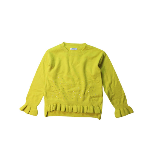 A Yellow Knit Sweaters from Mayoral in size 4T for girl. (Front View)