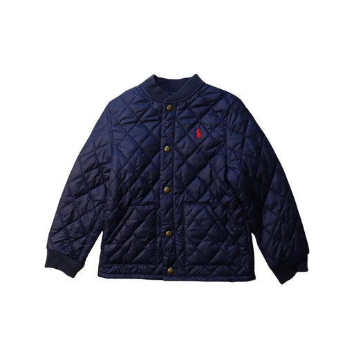 A Navy Puffer/Quilted Jackets from Polo Ralph Lauren in size 5T for boy. (Front View)