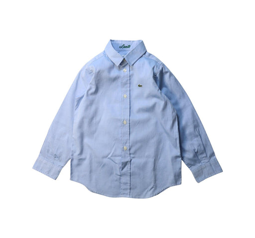 A Blue Long Sleeve Shirts from Lacoste in size 5T for boy. (Front View)