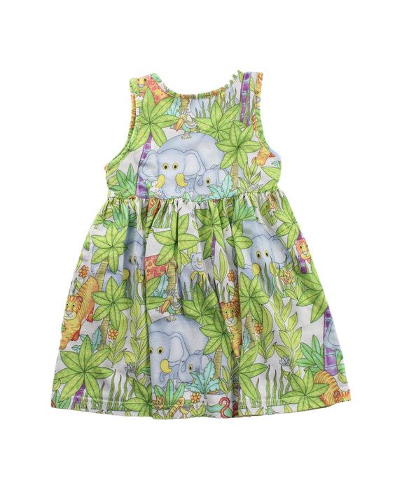 A Green Sleeveless Dresses from Jim Thompson in size 2T for girl. (Back View)
