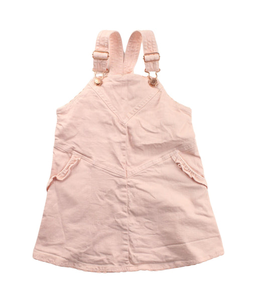 A Pink Overall Dresses from Monsoon in size 4T for girl. (Front View)