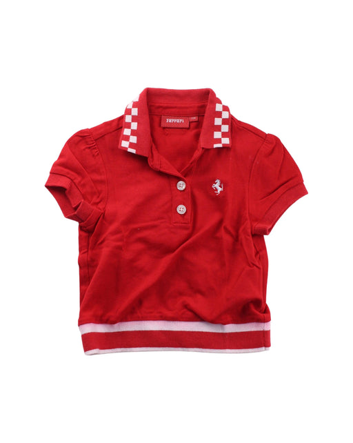 A Red Short Sleeve Polos from Ferrari in size 6-12M for girl. (Front View)