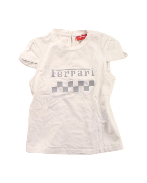 A White Short Sleeve Tops from Ferrari in size 2T for girl. (Front View)