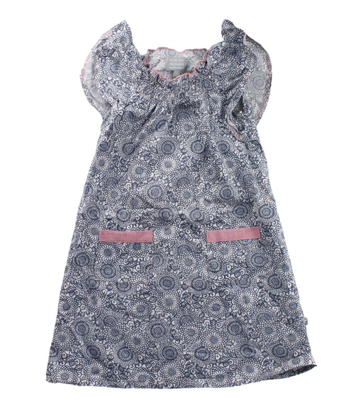 A Blue Short Sleeve Dresses from and the little dog laughed in size 4T for girl. (Front View)