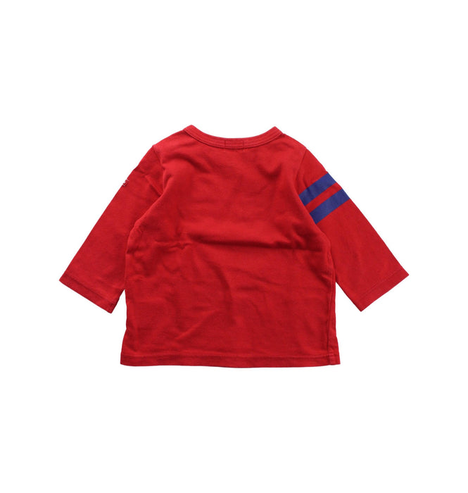 A Red Long Sleeve Tops from Miki House in size 6-12M for boy. (Back View)